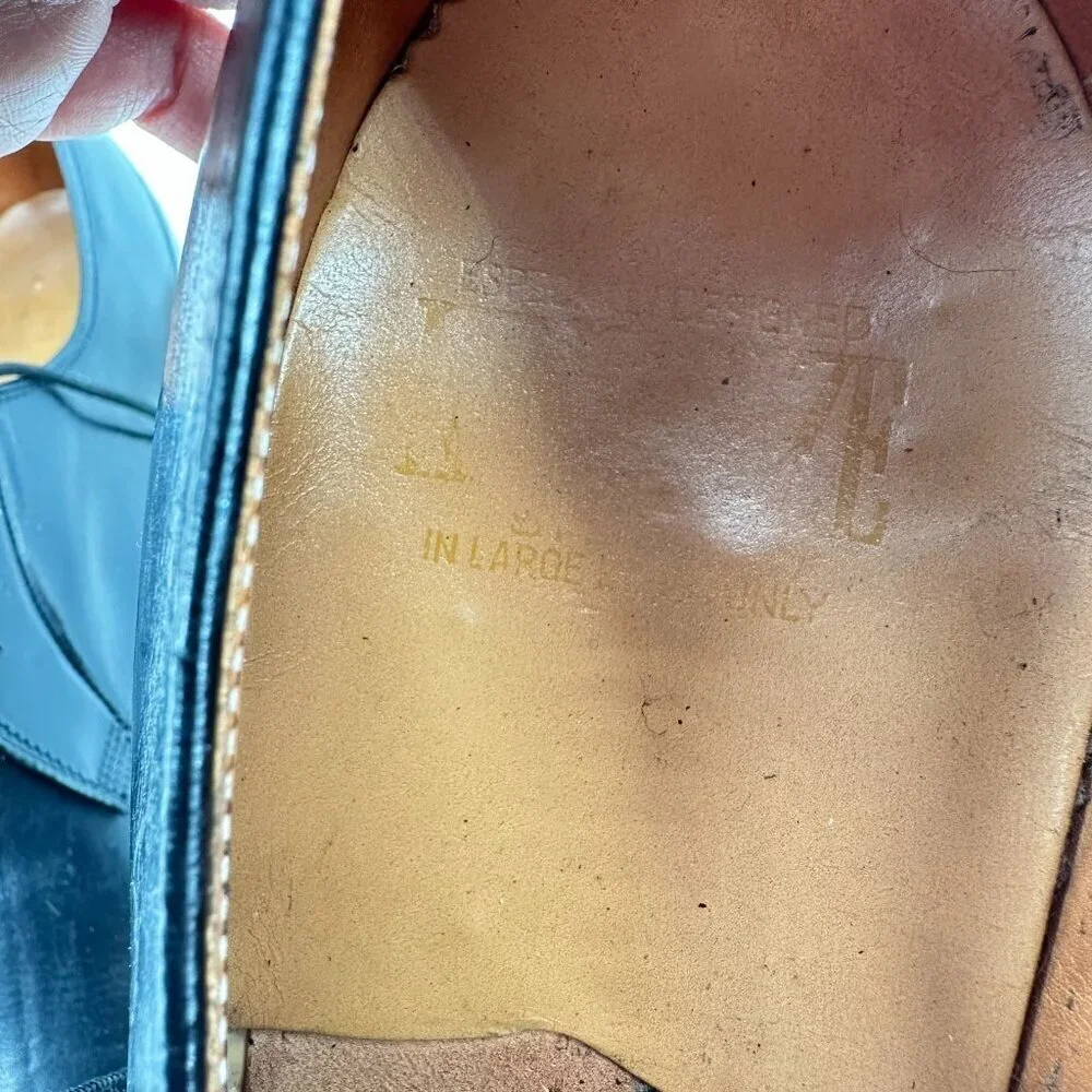 Florsheim King Size Black Leather Dress Shoes 14.5 AA Made in Italy 22025